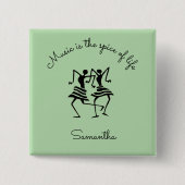 Inspirationssänger, Silhouette-Fest-Tänzer Button (Vorderseite)