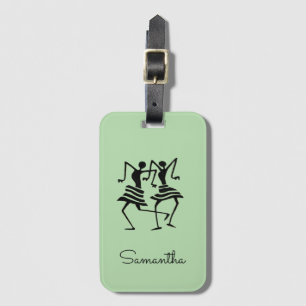 Inspirationssänger, Silhouette-Fest-Tänzer Gepäckanhänger