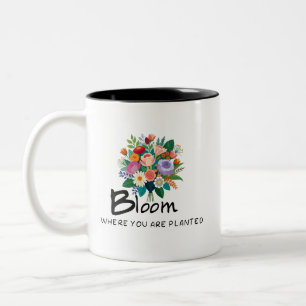 Inspirationssatz - Blühen, wo Sie gepflanzt werden Zweifarbige Tasse