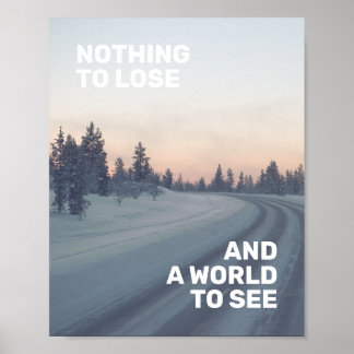 Inspirationssatz für Reisen Rosa graues Foto der N Poster