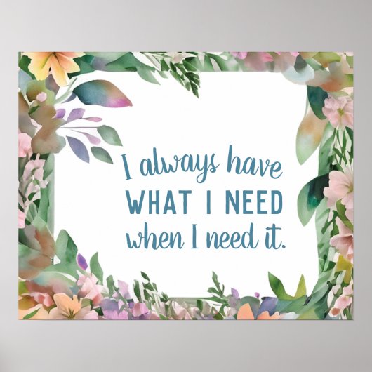 Inspirationssatz Gesetz der Anziehung Motivierend Poster (Vorne)