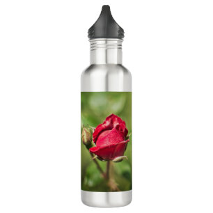 Inspirationssatz mit rote Rose-Blütenbild Edelstahlflasche