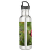 Inspirationssatz mit rote Rose-Blütenbild Edelstahlflasche (Rückseite)
