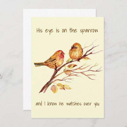 Inspirationssatz Sein Auge ist auf dem Sparrow, (Vorne/Hinten)