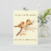 Inspirationssatz Sein Auge ist auf dem Sparrow, (Stehend Vorderseite)