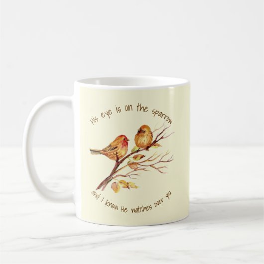 Inspirationssatz Sein Auge ist auf dem Sparrow, Kaffeetasse (Links)