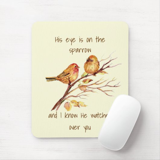 Inspirationssatz Sein Auge ist auf dem Sparrow, Mousepad (Mit Mouse)