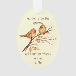 Inspirationssatz Sein Auge ist auf dem Sparrow, Ornament