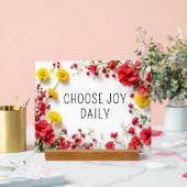 Inspirationssatz Wählen Sie Freude farbige Blume Acrylschild (Hochzeit)