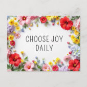 Inspirationssatz Wählen Sie Freude farbige Blume Postkarte (Vorderseite)