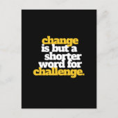 Inspirationssätze ändern und herausfordern postkarte (Vorderseite)