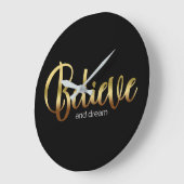 Inspirationssätze Goldener Glaube und Traum Große Wanduhr (Winkel)