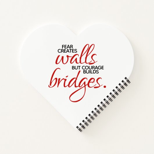 Inspirationssätze Mut baut Brücken Notizblock (Rückseite)