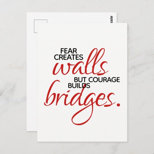 Inspirationssätze Mut baut Brücken Postkarte (Vorne/Hinten)