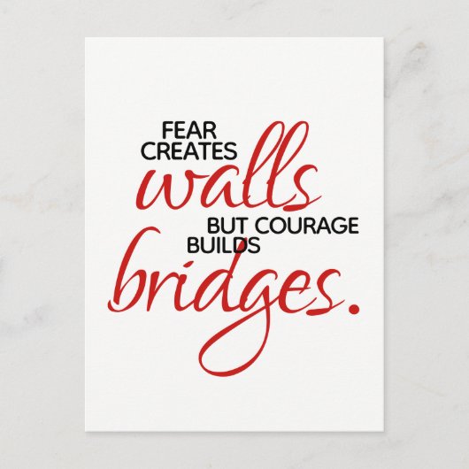 Inspirationssätze Mut baut Brücken Postkarte (Vorderseite)
