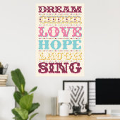 Inspirationssätze/ Träume/ Liebe/ Hope Poster (Heimbüro)