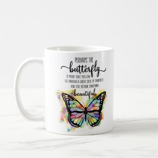 Inspirationsschmetterlingsfarbe Kaffeetasse (Links)