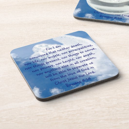 Inspirationsskriptur Christus Jesus Getränkeuntersetzer (Linke Seite)