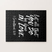 Inspirationsskriptur der Liebe - 1 Korinther 16:14 Puzzle (Horizontal)