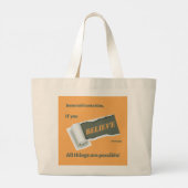 Inspirationsskriptur Glaube Mark 9:23 Orange Jumbo Stoffbeutel (Rückseite)