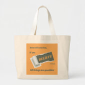 Inspirationsskriptur Glaube Mark 9:23 Orange Jumbo Stoffbeutel (Vorne)