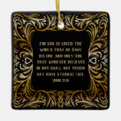 Inspirationsskriptur John 3:16 Weihnachtsgeschenk Keramikornament (Vorderseite)