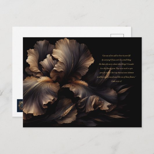 Inspirationsskriptur (Luke 12:25-27) Postkarten (Vorne/Hinten)