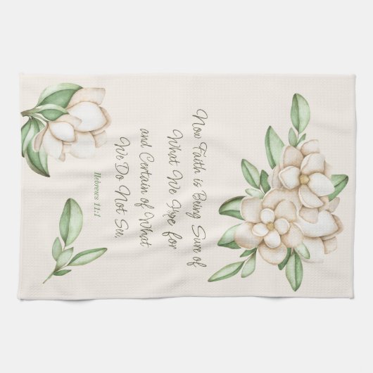 Inspirationsskriptur Magnolia-Blume Geschirrtuch (Horizontal)