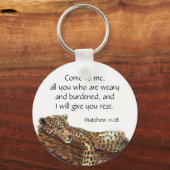 Inspirationsskriptur Matthew 11:28 Schlüsselanhänger (Vorderseite)