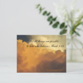 Inspirationsskriptur Postkartenwolken Mark 9:23 Postkarte (Stehend Vorderseite)