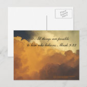 Inspirationsskriptur Postkartenwolken Mark 9:23 Postkarte (Vorne/Hinten)