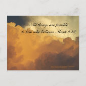 Inspirationsskriptur Postkartenwolken Mark 9:23 Postkarte (Vorderseite)