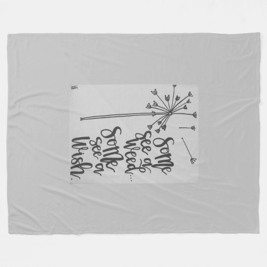 Inspirationssprache mit einem Löwenzahn - Unkraut/ Fleecedecke (Vorderseite (Horizontal))