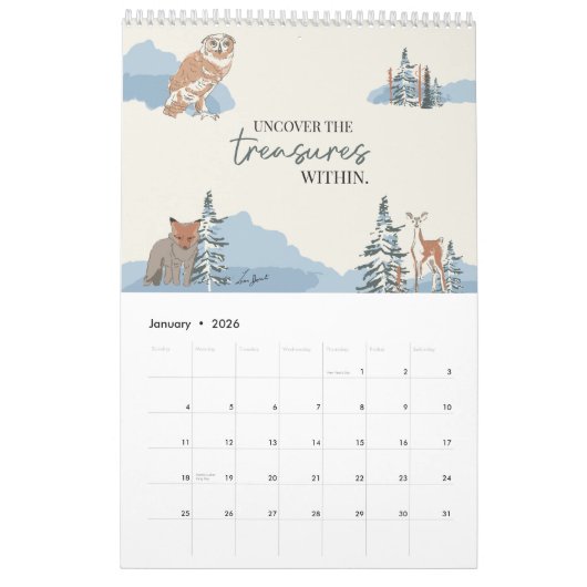 Inspirationssprache und Kunstart Inspiriert Kalender (Jan 2026)