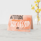 Inspirationsstärke... Erfolg Orange Herzen Karte (Gelbe Blume)