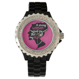 Inspirationsstarke Frau rosa Muttertag Armbanduhr