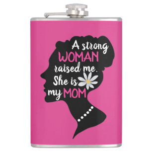 Inspirationsstarke Frau rosa Muttertag Flachmann