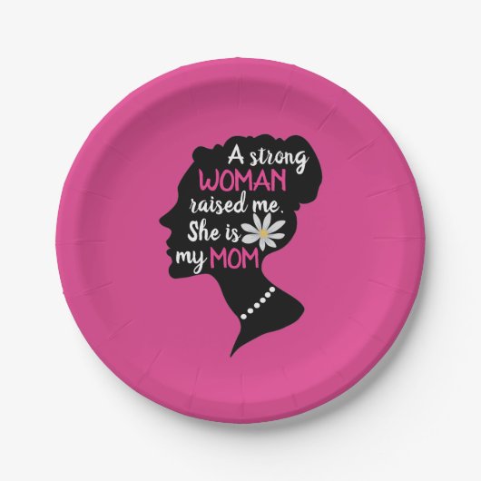 Inspirationsstarke Frau rosa Muttertag Pappteller (Vorderseite)