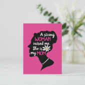 Inspirationsstarke Frau rosa Muttertag Postkarte (Stehend Vorderseite)