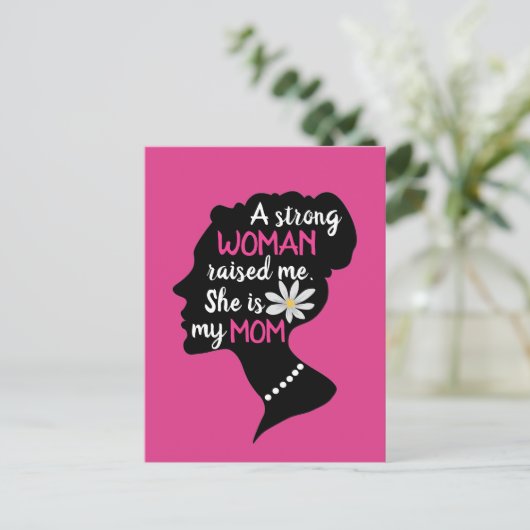 Inspirationsstarke Frau rosa Muttertag Postkarte (Stehend Vorderseite)