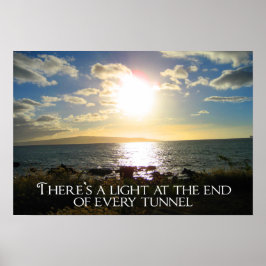 Inspirationsstichleuchte am Ende des Tunnels Poster