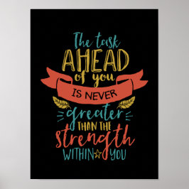 Inspirationsstichstärke glaubt an sich selbst poster