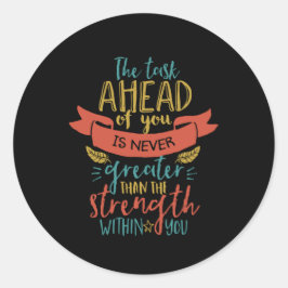 Inspirationsstichstärke glaubt an sich selbst runder aufkleber