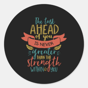 Inspirationsstichstärke glaubt an sich selbst runder aufkleber