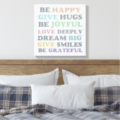 Inspirationsstipografie ist glücklich leinwanddruck (Insitu (Schlafzimmer))