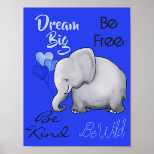 Inspirationstraum Große Niedliche Elefantenwelt Ki Poster