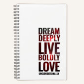 Inspirationstraum Tief leben mutig ... Notizblock (Vorderseite)