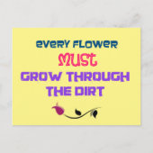 Inspirationstypografie Zitat mit einer Rote Rose Postkarte (Vorderseite)