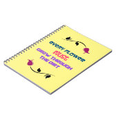Inspirationstypografie Zitat mit Zeichnend Blume Notizblock (Linke Seite)