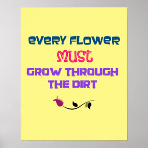 Inspirationstypografie Zitat mit Zeichnend Blume Poster